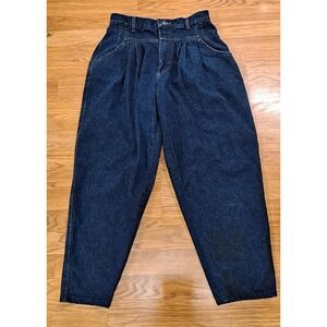 Lee Jeans Women 14 Medium Vintage Blue High Waisted Pleated Denim USA READ